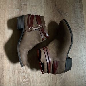 Faux Leather Ankle Boots